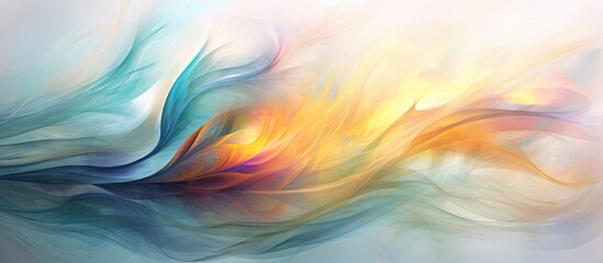 Poster - Colorful abstract smoke wave painting