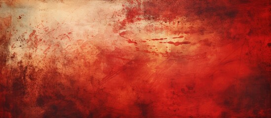 Poster - Abstract painting in red and white with black border