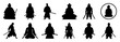Samurai ninja silhouette set vector design big pack of illustration and icon