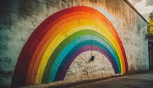  Rainbow Painted On A Wall 