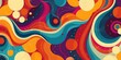 A 70s funk music record cover design, featuring groovy colors and patterns for a music-themed vintage banner