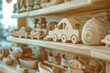 © Timur - Wooden toys are lined up on a shelf