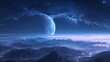 Blue planet dreams unfolding under star-kissed skies, inspiring wonder