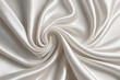 Beautiful background luxury cloth with drapery and wavy folds of white silk satin material texture