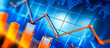 © Andrey - Vibrant stock market graph - background and charts in blue and orange, showcasing financial data, trends, and analysis for informed investment strategies.