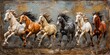 7 horses wall frame