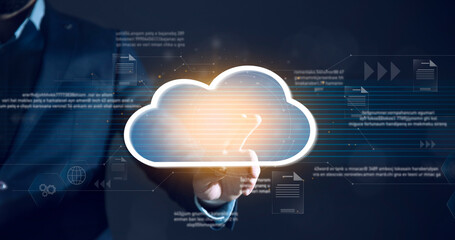 Canvas Print - cloud computing virtual screen Cloud technology.