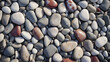 texture pattern background sea wet large pebbles of the same size with olive and gray tint
