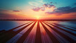 Sunset Over Valley of Solar Panels