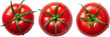 Red ripe tomatoes isolated top view