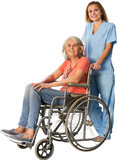 Fototapeta Natura - Senioren mit Behinderung in Reha Klinik oder Pflegeheim