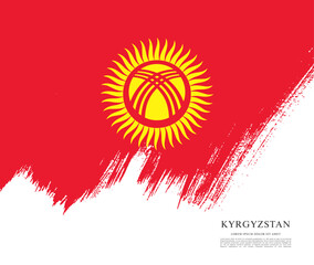 Flag of Kyrgyzstan vector illustration