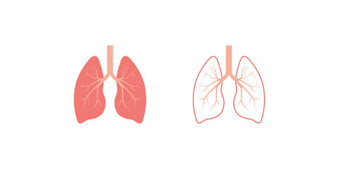 Lungs icon set vector illustration. Lung cancer symbol.