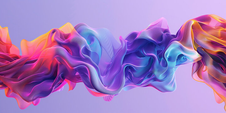 abstract multicolored organic structure on a purple background. 3D rendering.