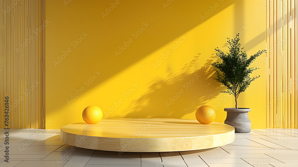 Kitchen background podium product display wall table empty 3d pedestal ...