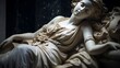Reclining goddess in marble posture of timeless beauty and tranquility
