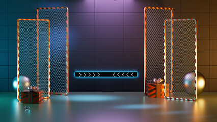 Wall Mural - 3D rendering mechanical creative sci-fi background