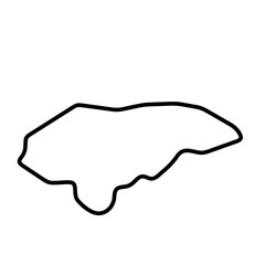 Poster - Honduras country simplified map. Thick black outline contour. Simple vector icon