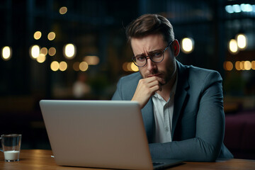 Hard working person in modern interior office programming writing web java script code AI technology generation