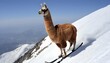 A Llama Skiing Down A Mountain Upscaled 2
