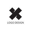 simple black letter x for logo design