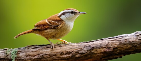 Poster - A carolina wren perched on a tree branch