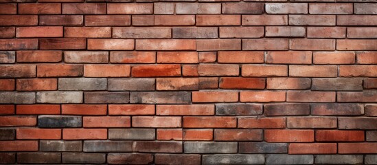 Poster - brick wall with red pattern