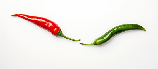 Wall Mural - Two chili peppers arranged in a curved shape