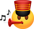 Emoticon With Horn And Marching Band Hat