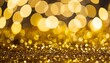 christmas golden glowing background holiday abstract glitter defocused backdrop with blinking tars and garlands blurred gold bokeh