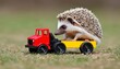 A Hedgehog Playing With A Toy Truck Upscaled 4 1