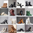 Trendy boots. fashion shoes collage