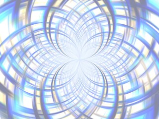 Poster - Background with pastel colors and effect of rays in motion, lines curves, bends, lights and depth with blue color - abstract graphic. Topics: wallpaper, abstraction, pattern, texture, art of computer