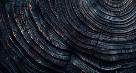 Wall Mural - Detailed close-up of a tree trunk showing bark texture and moss, with visible cracks and knots