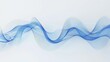 A blue wave of smoke billows against a stark white background