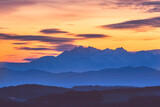 Fototapeta Na ścianę - high mountains with sky after sunset