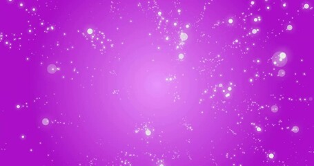 Canvas Print - Animation of glowing light spots over pink background