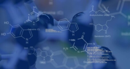 Poster - Animation of scientific data processing over molecule in laboratory