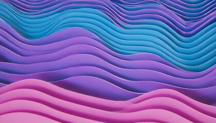 equalizer hills waves purple layers sliced colorful bright background shapes paper abstract render 3d three dimensional wave layer pink blue neon craft cut scene landscape creative curve curved