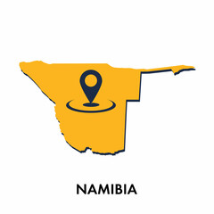 Wall Mural - Namibia map with location PIN isolated on white background, Concept of explore, and travel vector illustration design