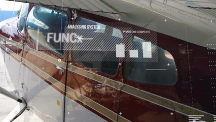 Poster - Animation of digital data processing over airplane