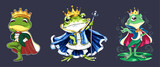 Fototapeta Dinusie - Frog Prince mascot-style vector illustration. Generative AI