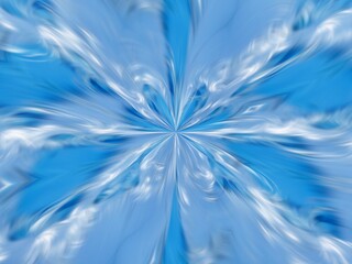 Poster - Background with effect of rays in motion, water blurr, splash, lines curves, waves, lights and depth in blue color - abstract graphic. Topics: wallpaper, abstraction, pattern, texture, art of computer