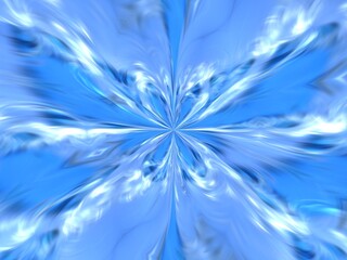 Poster - Background with effect of rays in motion, water blurr, splash, lines curves, waves, lights and depth in blue color - abstract graphic. Topics: wallpaper, abstraction, pattern, texture, art of computer