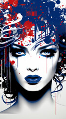 Wall Mural - Abstract Woman Portrait Illustration

