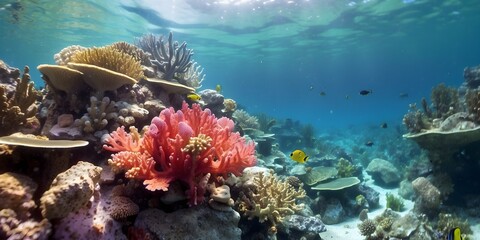  Coral reef underwater, generative AI