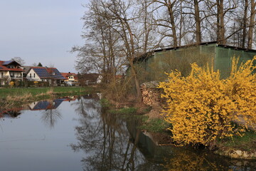 Poster - Blick auf den Fluss Abens in Bad Gögging in Bayern