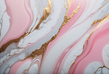 Wall Mural - Pink and white marble background