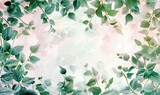 Fototapeta Konie - Watercolor flowers and lives, floral background space for text