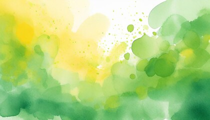 Poster - yellow and green watercolor background for spring